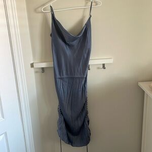 Wilfred Silk Midi-Mini adjustable blue dress